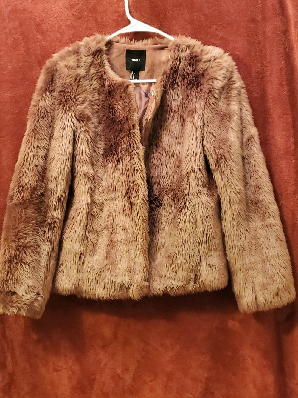 Forever 21 Women's Faux Fur Jacket in Light Brown